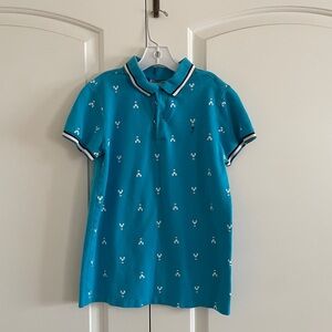 Jacadi Teal Polo with White Accents